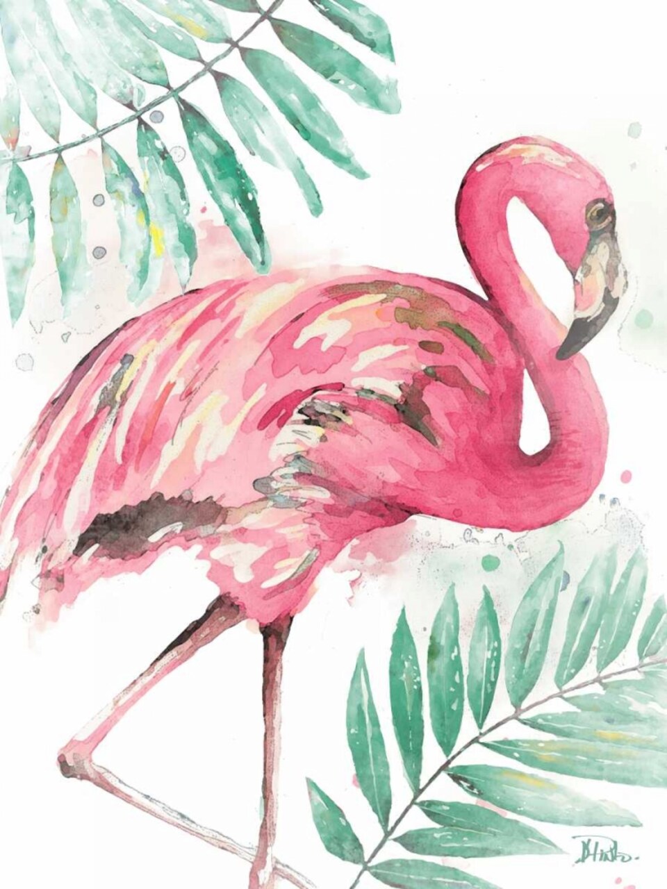 Watercolor Leaf Flamingo II Poster Print by Patricia Pinto - Item # VARPDX11724A
